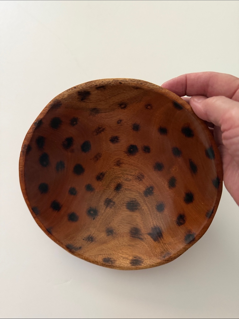 Artisan Signed Carved Rainforest Wood Decorative Bowl Belize Jaguar Mahogany